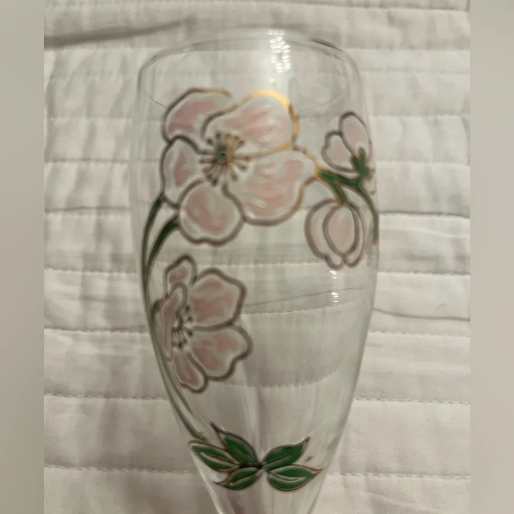 Perrier-Jouët Art Nouveau French Hand Painted Floral Champagne Flutes